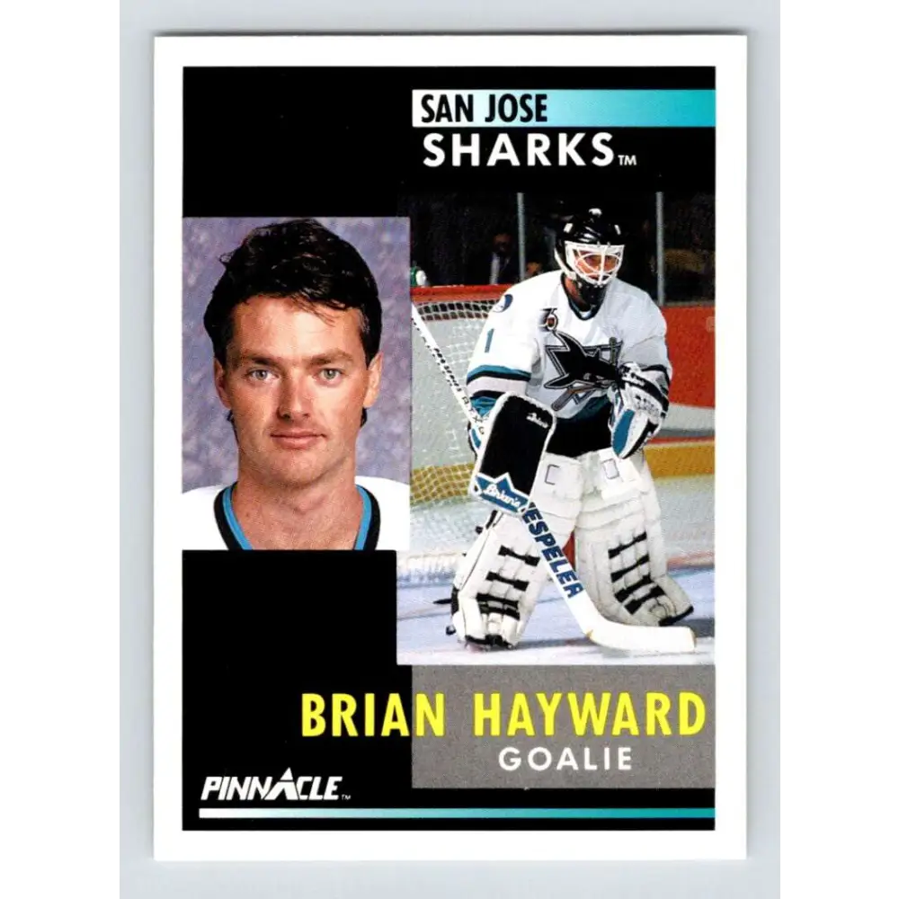 1991-92 Pinnacle #83 Brian Hayward NM-MT San Jose Sharks Hockey Card Image 1