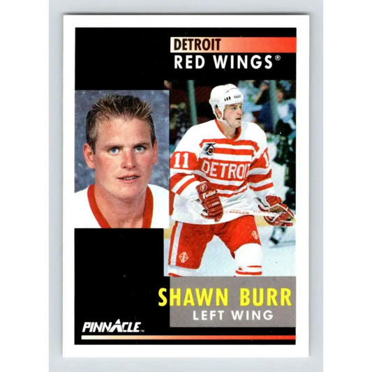 1991-92 Pinnacle #86 Shawn Burr NM-MT Detroit Red Wings Hockey Card Image 1
