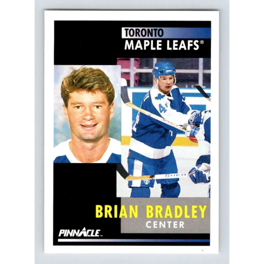 1991-92 Pinnacle #90 Brian Bradley NM-MT Toronto Maple Leafs Hockey Card Image 1