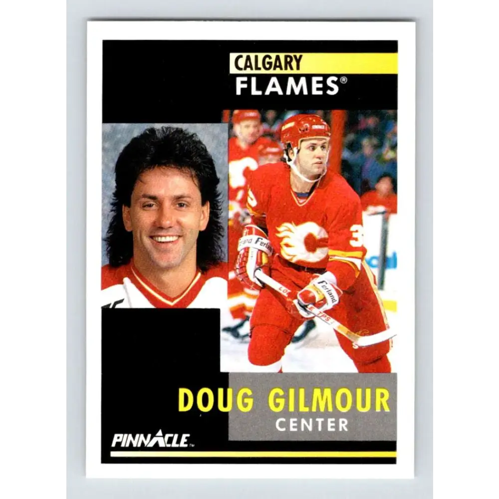 1991-92 Pinnacle #92 Doug Gilmour NM-MT Calgary Flames Hockey Card Image 1