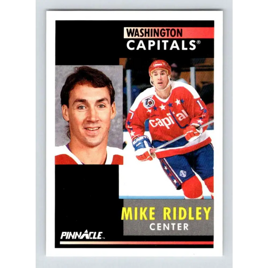 1991-92 Pinnacle #94 Mike Ridley NM-MT Washington Capitals Hockey Card Image 1