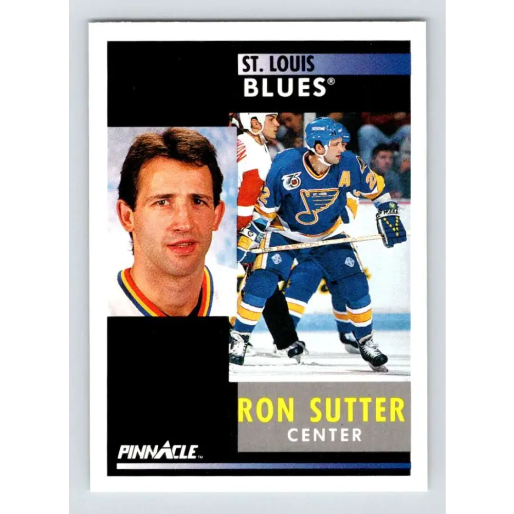 1991-92 Pinnacle #95 Ron Sutter NM-MT St. Louis Blues Hockey Card Image 1