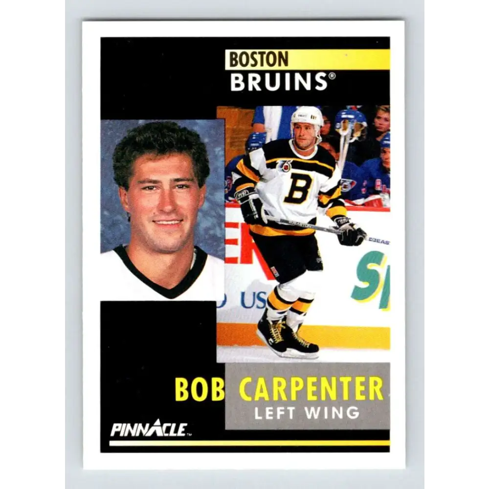 1991-92 Pinnacle #99 Bob Carpenter NM-MT Boston Bruins Hockey Card Image 1