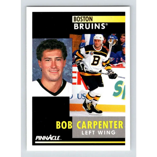 1991-92 Pinnacle #99 Bob Carpenter NM-MT Boston Bruins Hockey Card Image 1