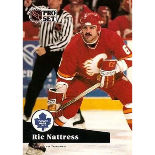 1991-92 Pro Set #363 Ric Nattress NM-MT Calgary Flames Hockey Card Image 1