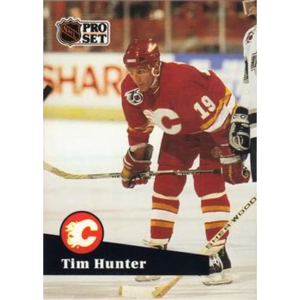 1991-92 Pro Set #366 Tim Hunter NM-MT Calgary Flames Hockey Card Image 1