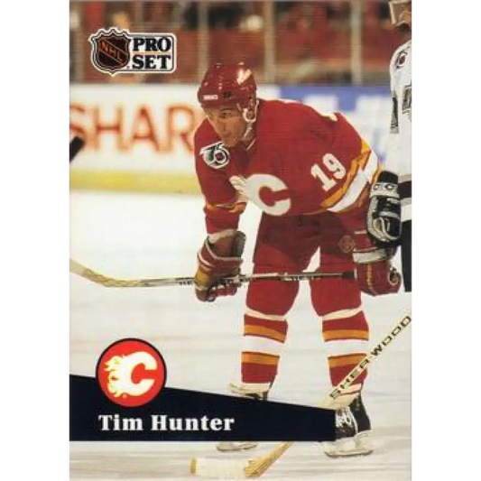 1991-92 Pro Set #366 Tim Hunter NM-MT Calgary Flames Hockey Card Image 1