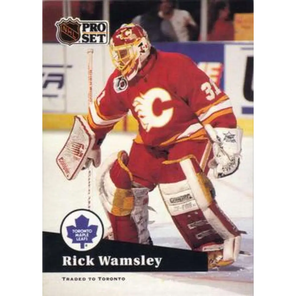 1991-92 Pro Set #367 Rick Wamsley NM-MT Calgary Flames Hockey Card Image 1