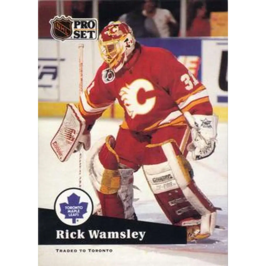1991-92 Pro Set #367 Rick Wamsley NM-MT Calgary Flames Hockey Card Image 1