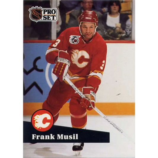 1991-92 Pro Set #368 Frank Musil NM-MT Calgary Flames Hockey Card Image 1