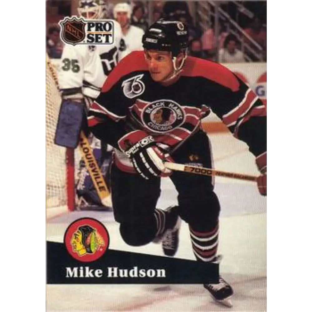 1991-92 Pro Set #369 Mike Hudson NM-MT Chicago Blackhawks Hockey Card Image 1