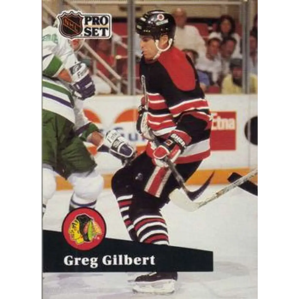 1991-92 Pro Set #372 Greg Gilbert NM-MT Chicago Blackhawks Hockey Card Image 1