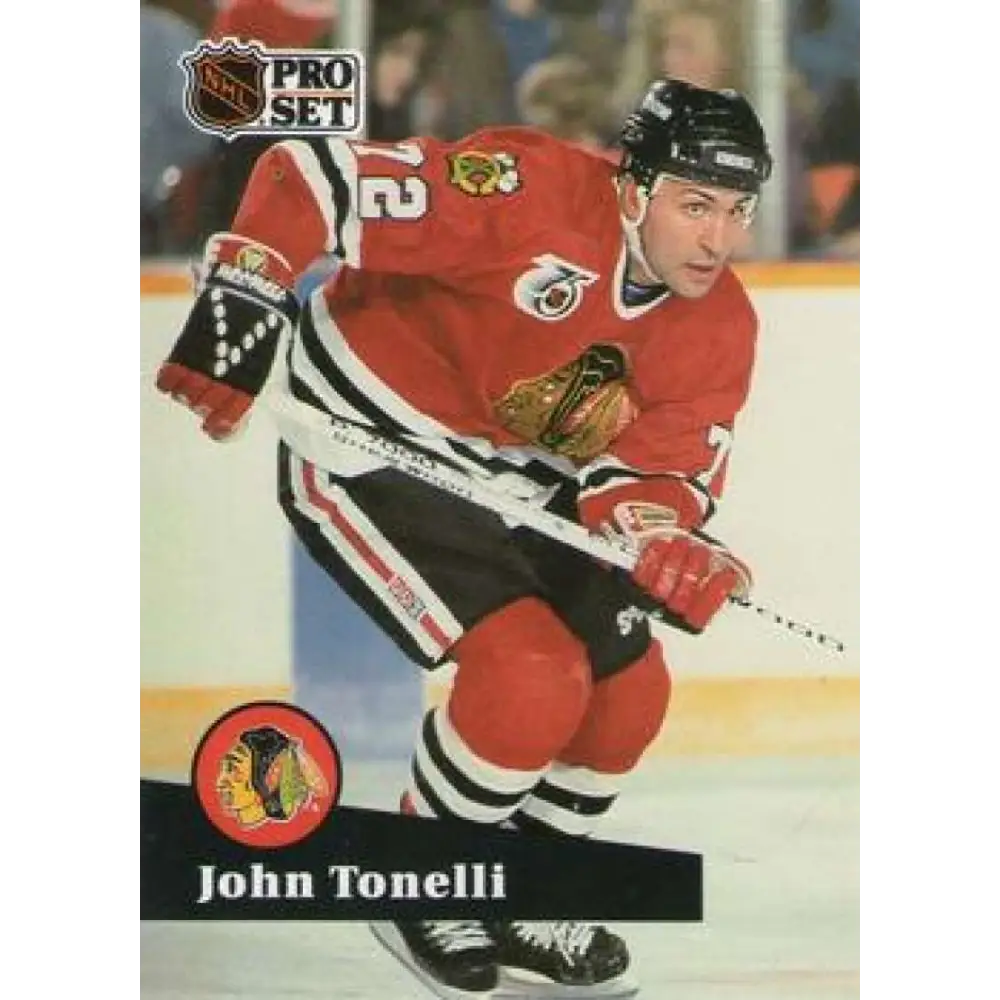 1991-92 Pro Set #373 John Tonelli NM-MT Chicago Blackhawks Hockey Card Image 1