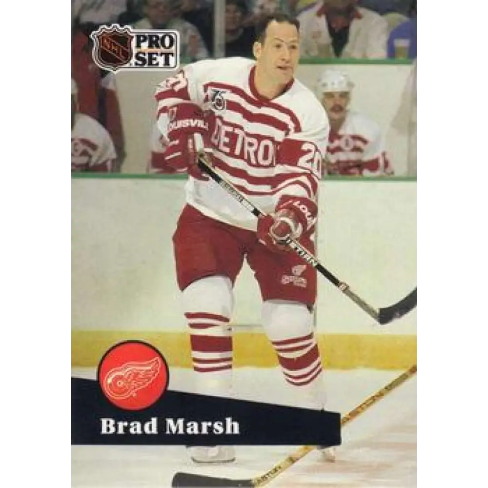 1991-92 Pro Set #378 Brad Marsh NM-MT Detroit Red Wings Hockey Card Image 1