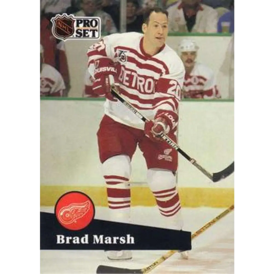 1991-92 Pro Set #378 Brad Marsh NM-MT Detroit Red Wings Hockey Card Image 1