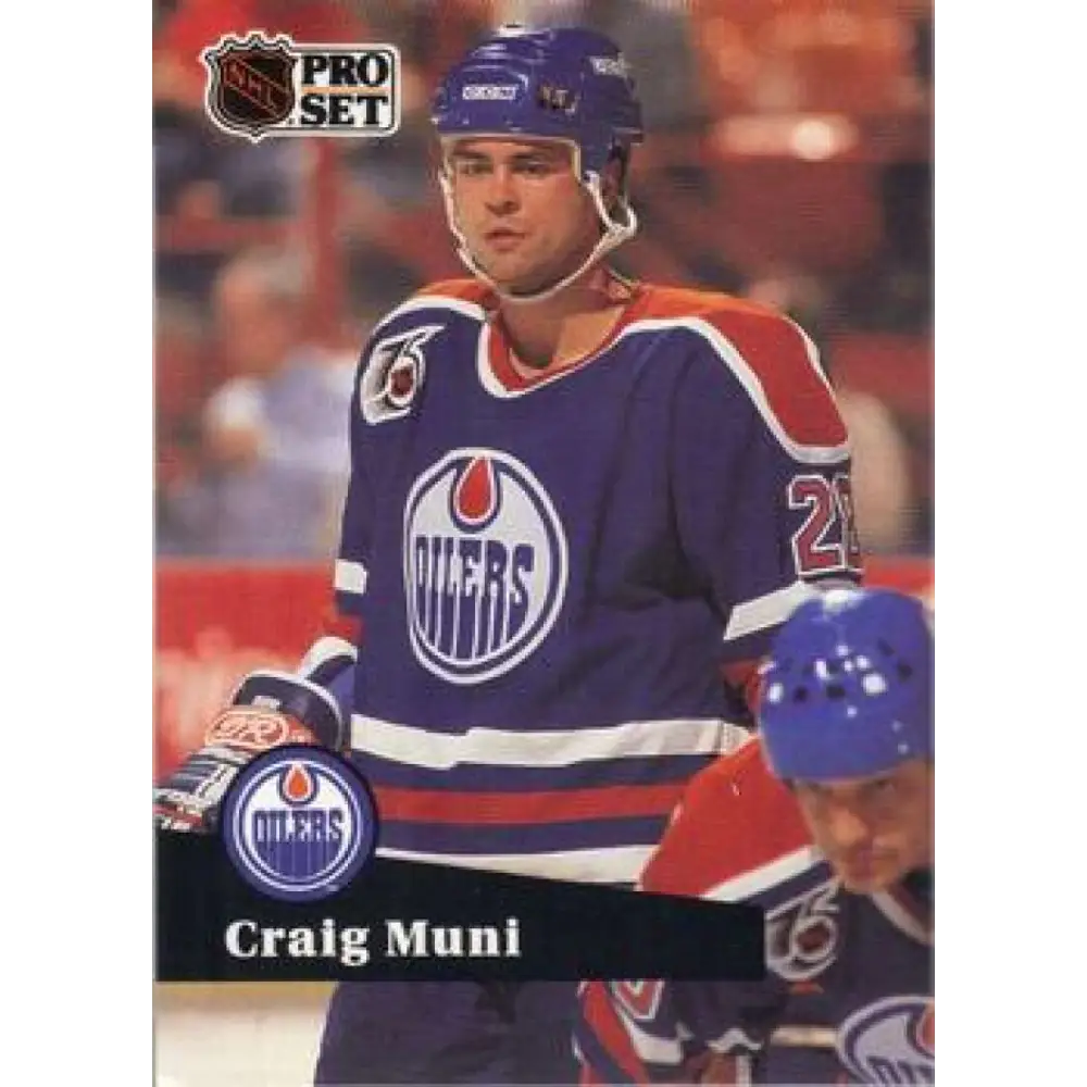 1991-92 Pro Set #382 Craig Muni NM-MT Edmonton Oilers Hockey Card Image 1