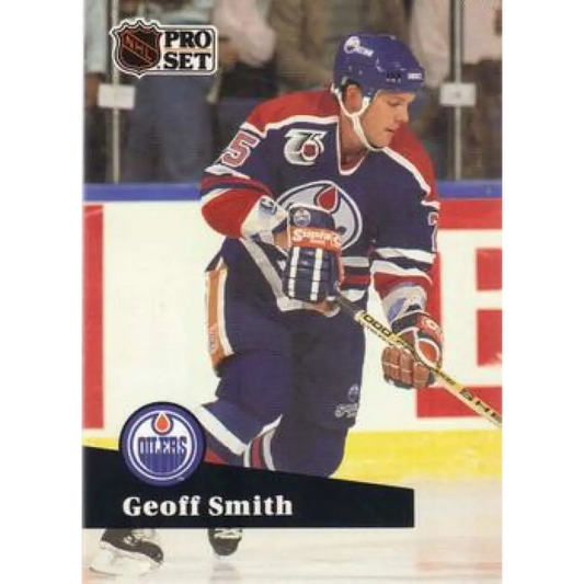 1991-92 Pro Set #384 Geoff Smith NM-MT Edmonton Oilers Hockey Card Image 1