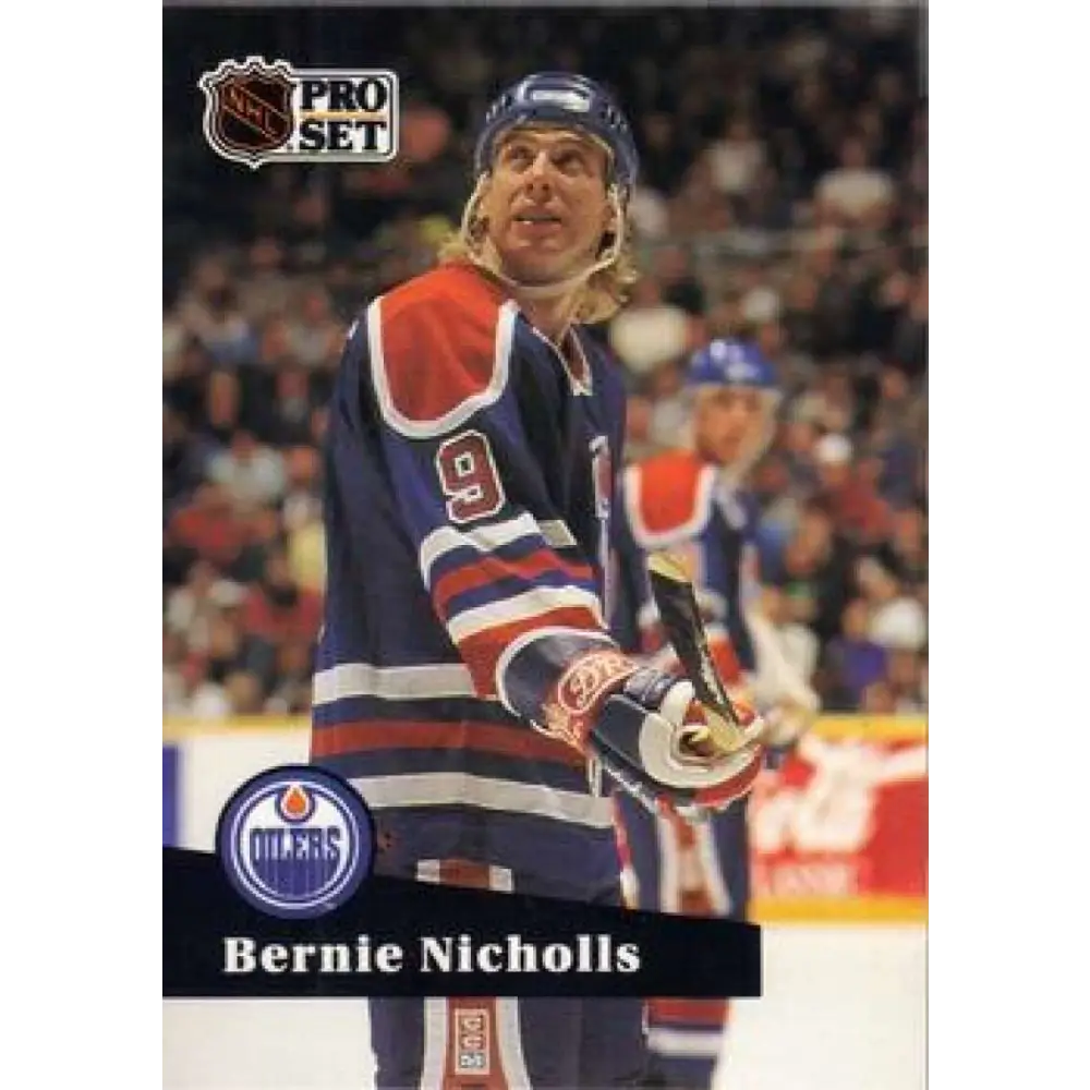 1991-92 Pro Set #386 Bernie Nicholls NM-MT Edmonton Oilers Hockey Card Image 1