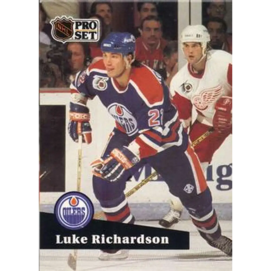 1991-92 Pro Set #387 Luke Richardson NM-MT Edmonton Oilers Hockey Card Image 1