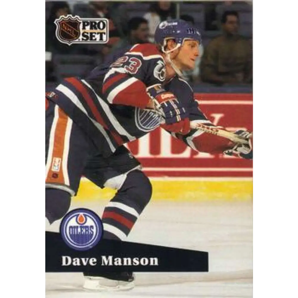 1991-92 Pro Set #389 Dave Manson NM-MT Edmonton Oilers Hockey Card Image 1