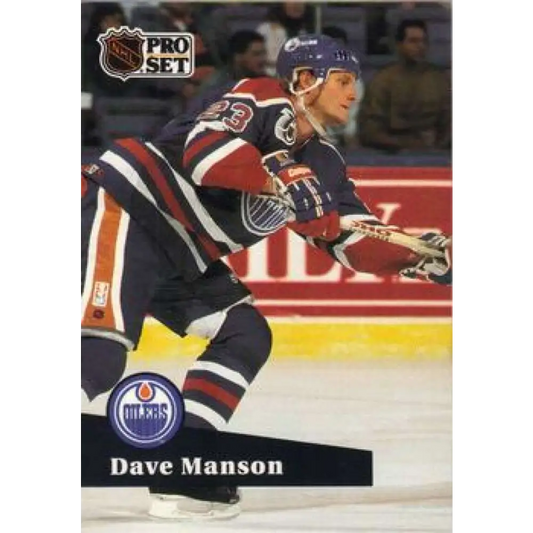 1991-92 Pro Set #389 Dave Manson NM-MT Edmonton Oilers Hockey Card Image 1