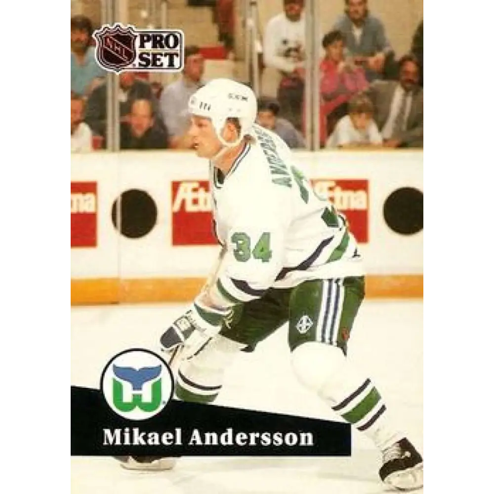 1991-92 Pro Set #394 Mikael Andersson NM-MT Hartford Whalers Hockey Card Image 1
