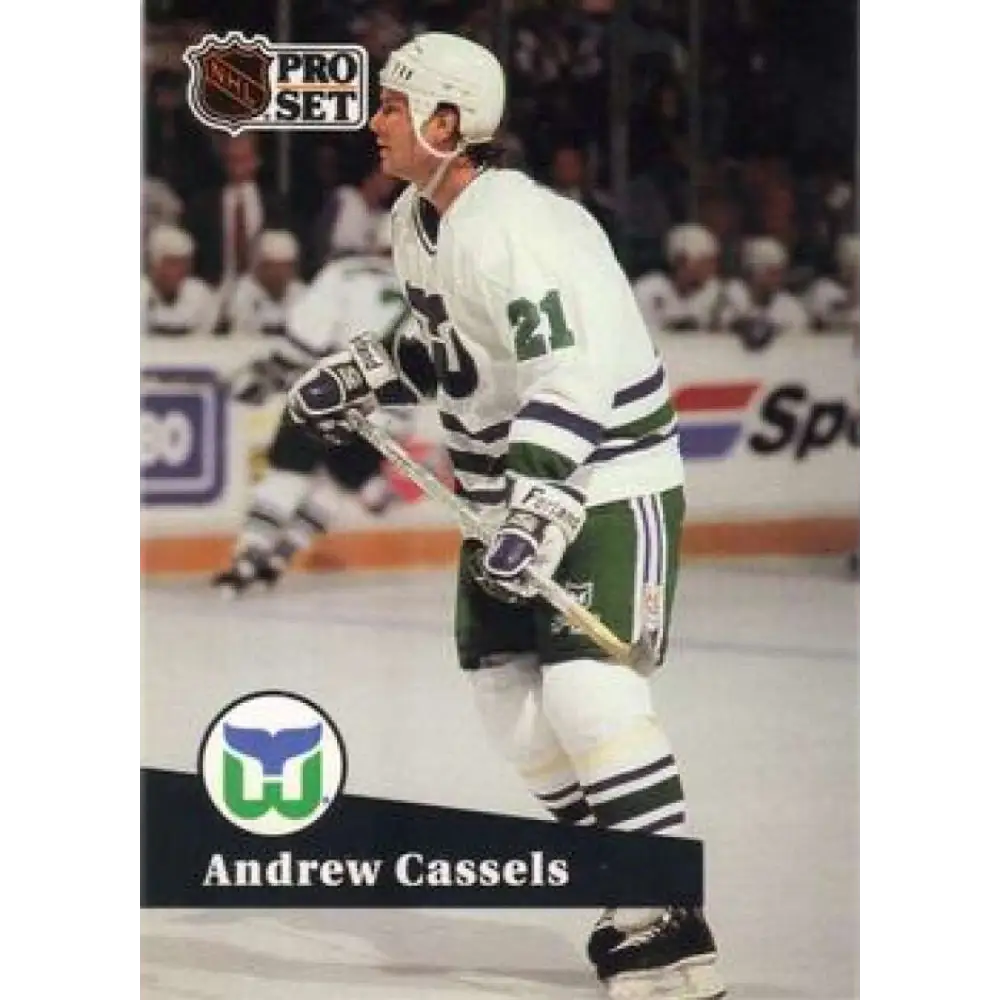 1991-92 Pro Set #395 Andrew Cassels NM-MT Hartford Whalers Hockey Card Image 1