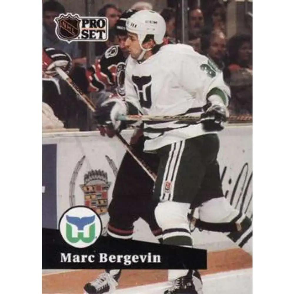 1991-92 Pro Set #397 Marc Bergevin NM-MT Hartford Whalers Hockey Card Image 1