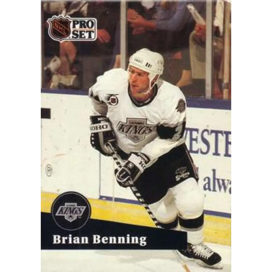 1991-92 Pro Set #398 Brian Benning NM-MT Los Angeles Kings Hockey Card Image 1