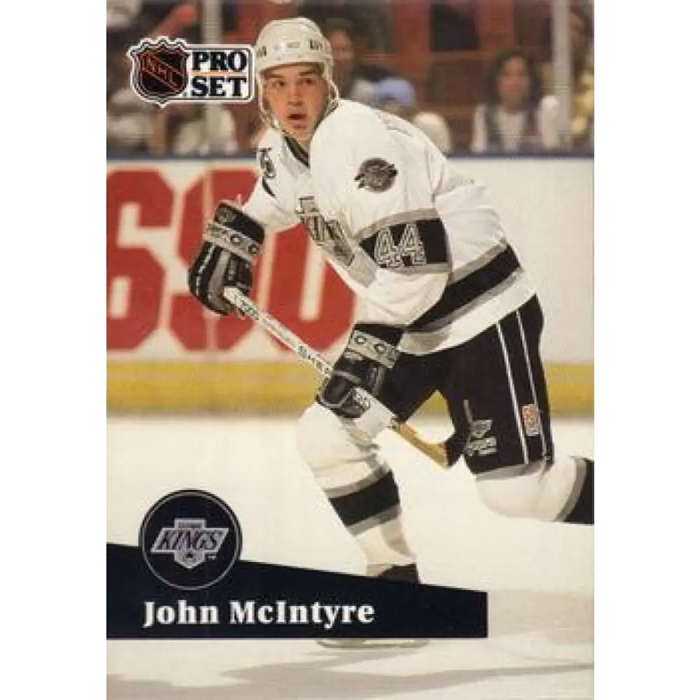 1991-92 Pro Set #401 John McIntyre NM-MT Los Angeles Kings Hockey Card Image 1