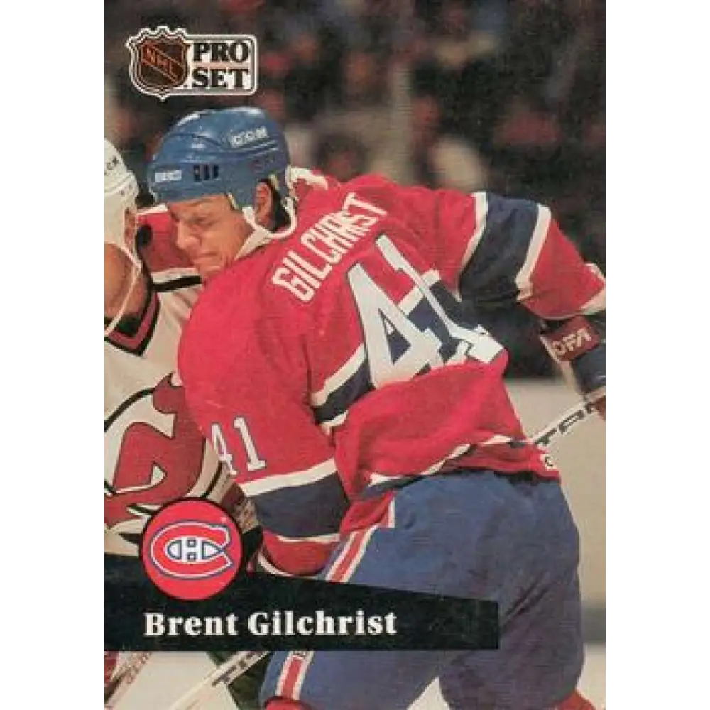 1991-92 Pro Set #414 Brent Gilchrist NM-MT Montreal Canadiens Hockey Card Image 1