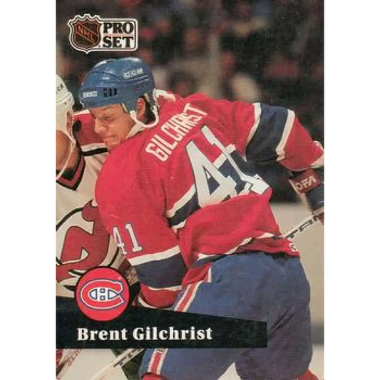 1991-92 Pro Set #414 Brent Gilchrist NM-MT Montreal Canadiens Hockey Card Image 1