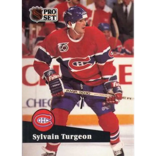1991-92 Pro Set #416 Sylvain Turgeon NM-MT Montreal Canadiens Hockey Card Image 1