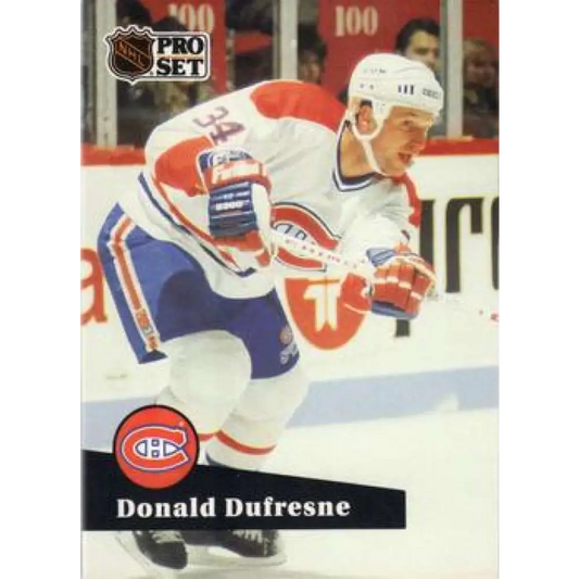 1991-92 Pro Set #418 Donald Dufresne NM-MT Montreal Canadiens Hockey Card Image 1