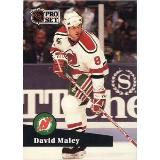 1991-92 Pro Set #421 David Maley NM-MT New Jersey Devils Hockey Card Image 1