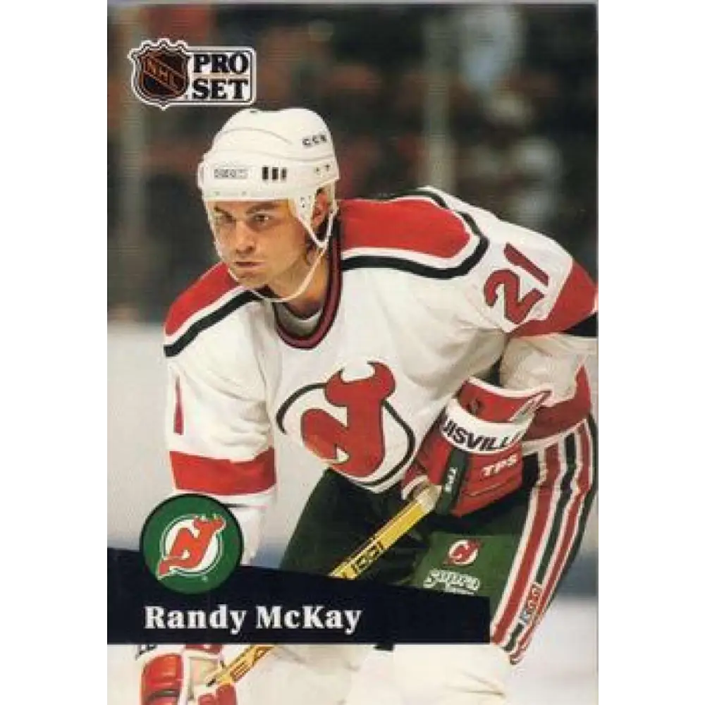 1991-92 Pro Set #422 Randy McKay NM-MT New Jersey Devils Hockey Card Image 1