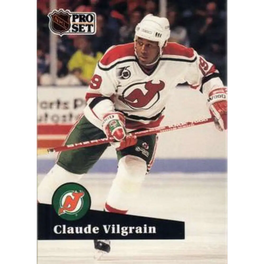 1991-92 Pro Set #425 Claude Vilgrain NM-MT New Jersey Devils Hockey Card Image 1
