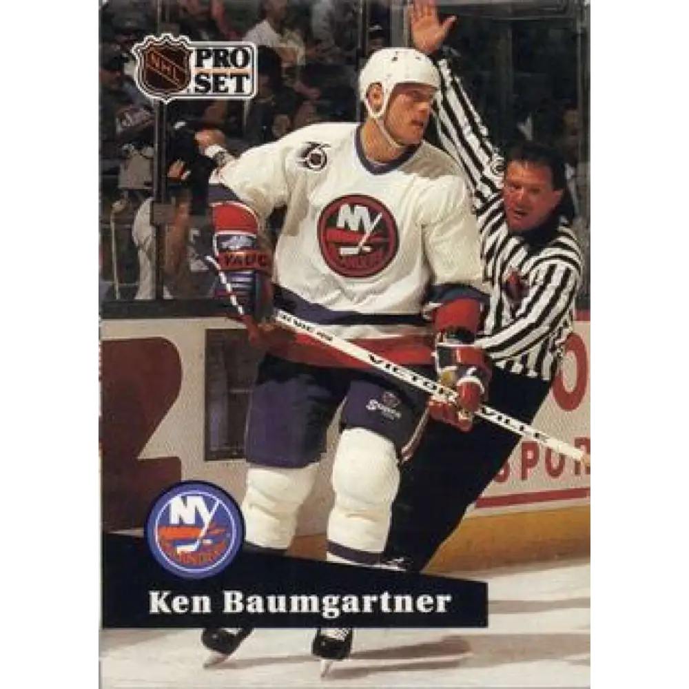 1991-92 Pro Set #432 Ken Baumgartner NM-MT New York Islanders Hockey Card Image 1