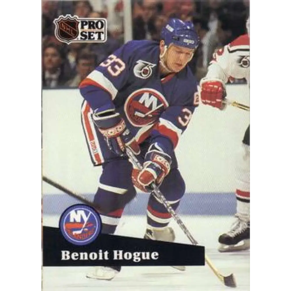1991-92 Pro Set #435 Benoit Hogue NM-MT New York Islanders Hockey Card Image 1