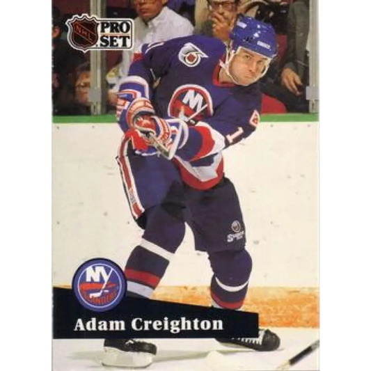 1991-92 Pro Set #437 Adam Creighton NM-MT New York Islanders Hockey Card Image 1