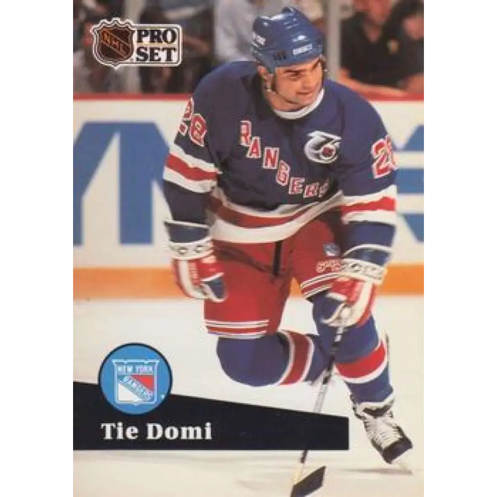 1991-92 Pro Set #440 Tie Domi NM-MT New York Rangers Hockey Card Image 1