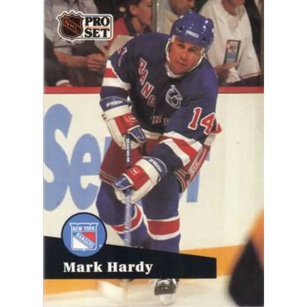 1991-92 Pro Set #442 Mark Hardy NM-MT New York Rangers Hockey Card Image 1