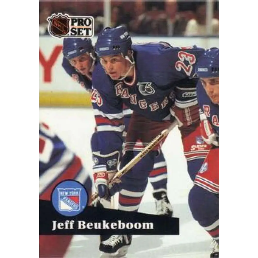 1991-92 Pro Set #444 Jeff Beukeboom NM-MT New York Rangers Hockey Card Image 1