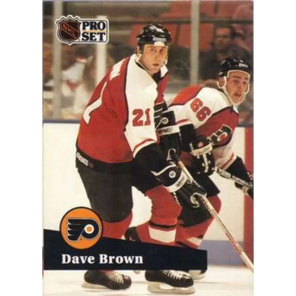 1991-92 Pro Set #452 Dave Brown NM-MT Philadelphia Flyers Hockey Card Image 1