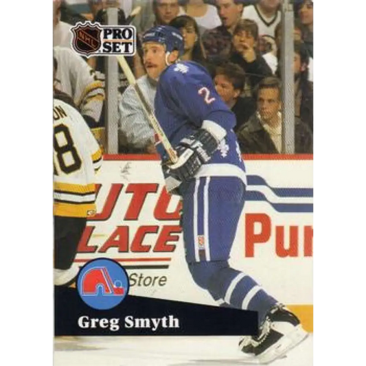 1991-92 Pro Set #465 Greg Smyth NM-MT RC Rookie Quebec Nordiques Hockey Card Image 1