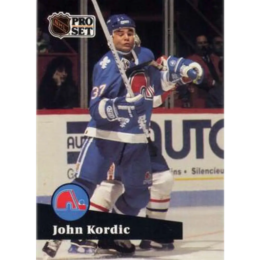 1991-92 Pro Set #468 John Kordic NM-MT Quebec Nordiques Hockey Card Image 1