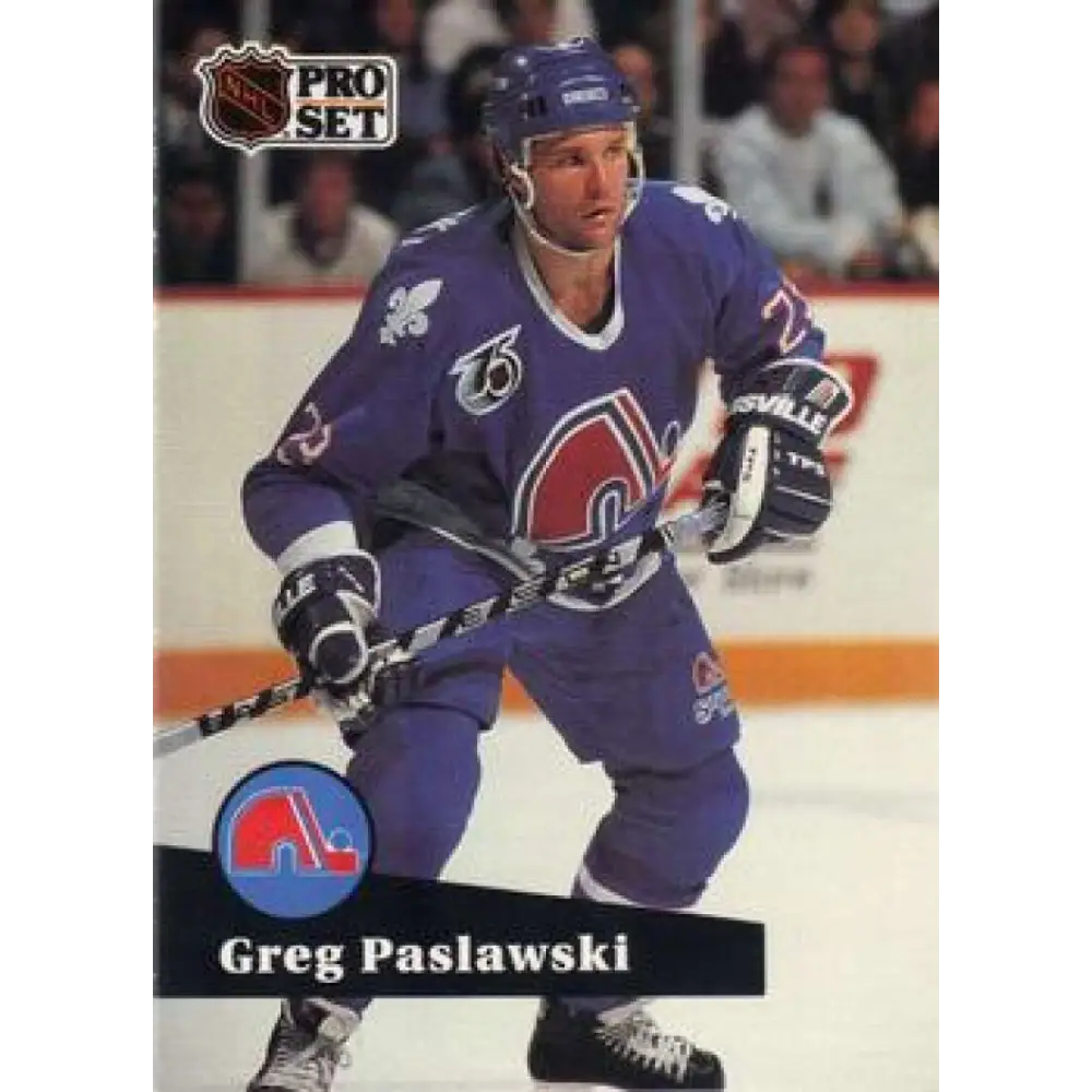 1991-92 Pro Set #469 Greg Paslawski NM-MT Quebec Nordiques Hockey Card Image 1