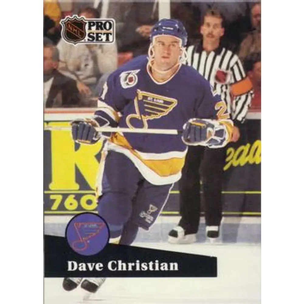 1991-92 Pro Set #471 Dave Christian NM-MT San Jose Sharks Hockey Card Image 1