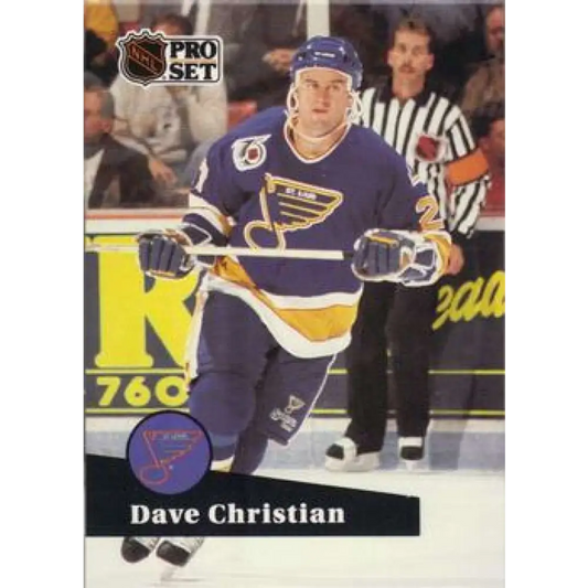 1991-92 Pro Set #471 Dave Christian NM-MT San Jose Sharks Hockey Card Image 1