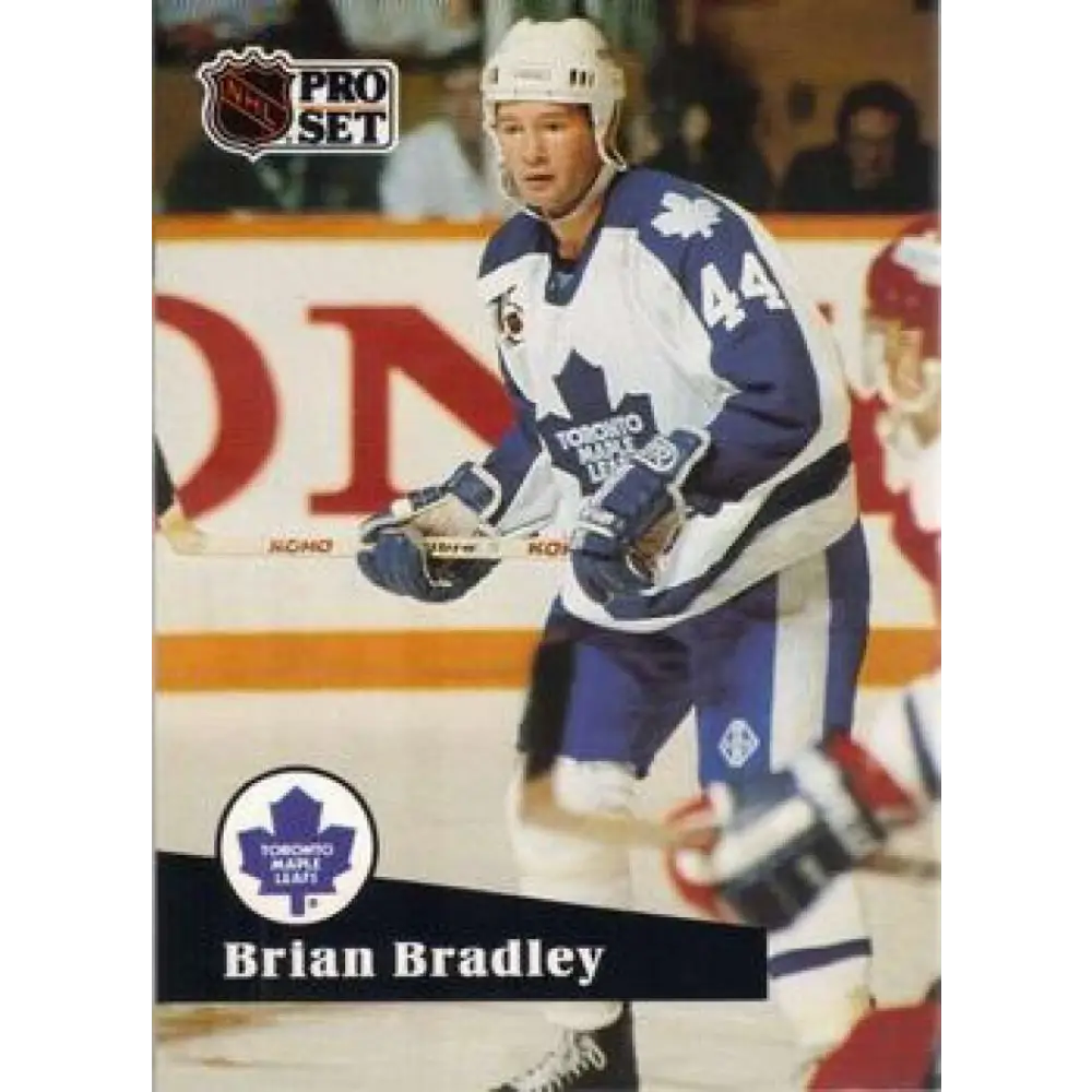 1991-92 Pro Set #489 Brian Bradley NM-MT Toronto Maple Leafs Hockey Card Image 1